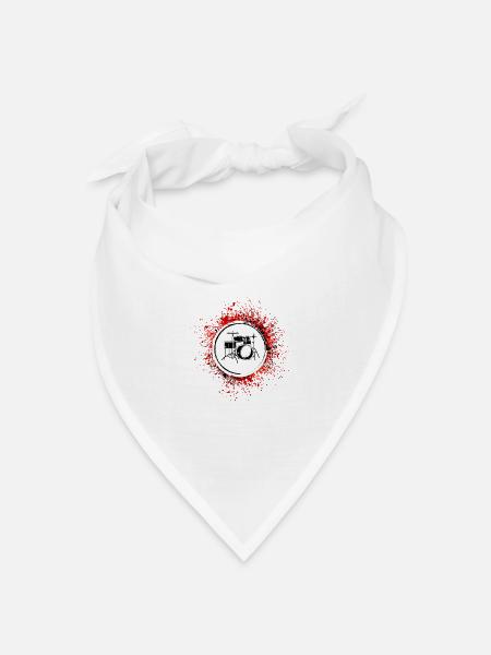 Schlagzeug Musik - Bandana Dreieckstuch - Weiß