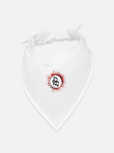 Musiknoten zeichen - Bandana Dreieckstuch - Weiß