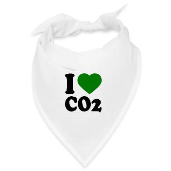 I love co2 - Bandana Dreieckstuch - Weiß - Vorne