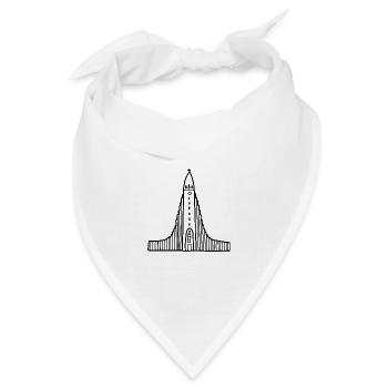 Hallgrims-Kirche Island Hallgrímskirkja Reykjavik - Bandana Dreieckstuch - Weiß - Vorne