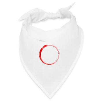 Roter Kreis - Bandana Dreieckstuch - Weiß - Vorne