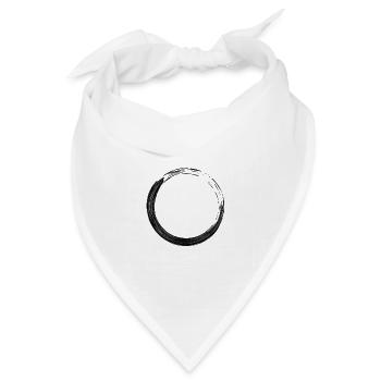 Schwarzer Kreis - Bandana Dreieckstuch - Weiß - Vorne