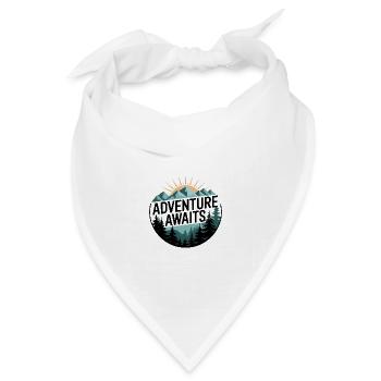 Adventure Awaits – Bergpanorama - Bandana Dreieckstuch - Weiß - Vorne