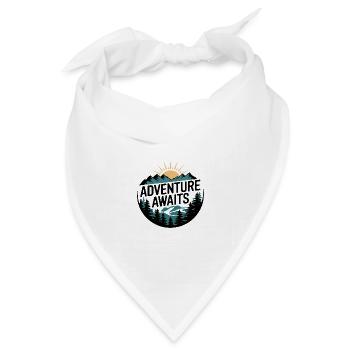Adventure Awaits – Bergpanorama - Bandana Dreieckstuch - Weiß - Vorne