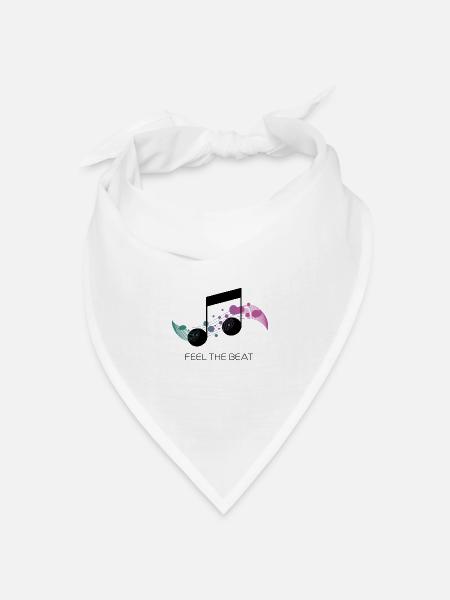 Feel the Beat – Abstrakter Notenschlüssel - Bandana Dreieckstuch - Weiß