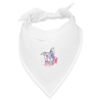 Watercolor Staffi - Bandana Dreieckstuch - Weiß - Vorne