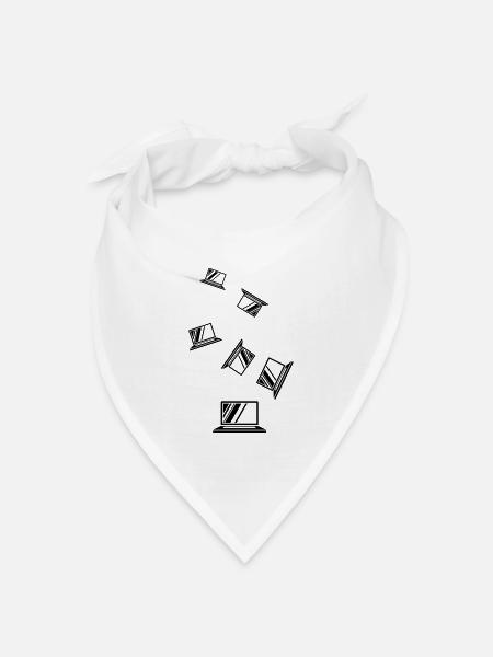 Laptop Symbol - Bandana Dreieckstuch - Weiß