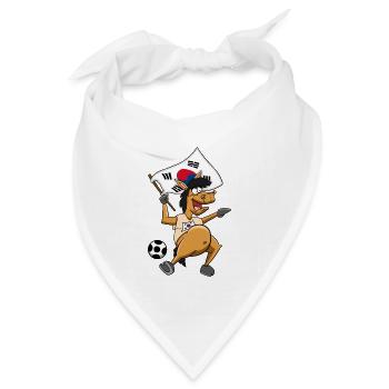Fan Pferd Südkorea - Bandana Dreieckstuch - Weiß - Vorne