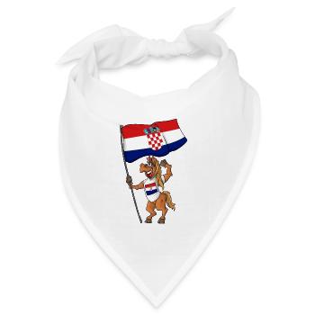 Kroaten Fan Pferd - Bandana Dreieckstuch - Weiß - Vorne