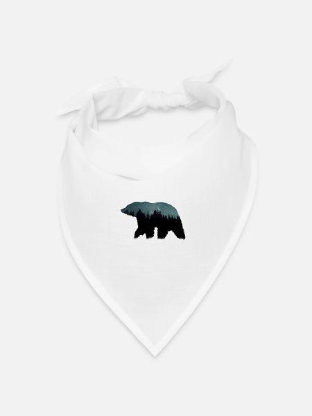 Bär mit Sternen - Bandana Dreieckstuch - Weiß