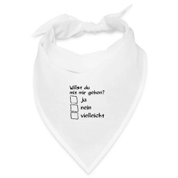 Willst du mit mir gehen? - Bandana Dreieckstuch - Weiß - Vorne