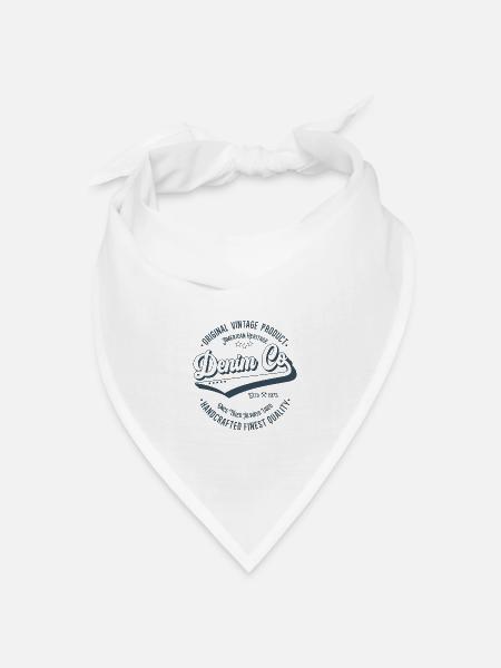 Denim Co. Original Vintage Produkt handgefertigt - Bandana Dreieckstuch - Weiß