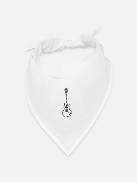 Gitarre Gitarrist - Bandana Dreieckstuch - Weiß