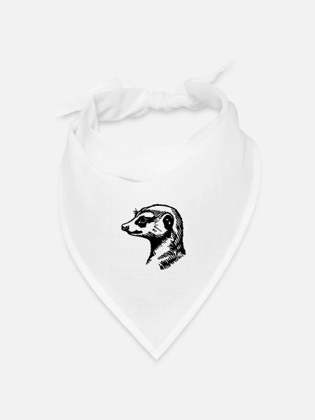 Erdmännchen - Bandana Dreieckstuch - Weiß