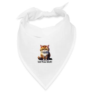 Ich freu mich! ♥ EmotiCatz - Bandana Dreieckstuch - Weiß - Vorne