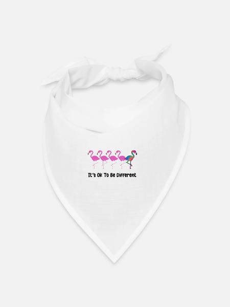Es ist in Ordnung, anders zu sein - Flamingos - Bandana Dreieckstuch - Weiß