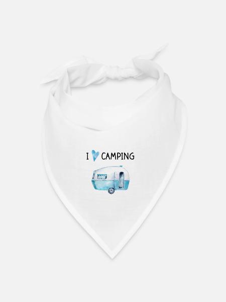 I love Camping - Bandana Dreieckstuch - Weiß