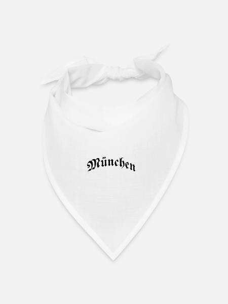 München Typografie Fraktur - Bandana Dreieckstuch - Weiß