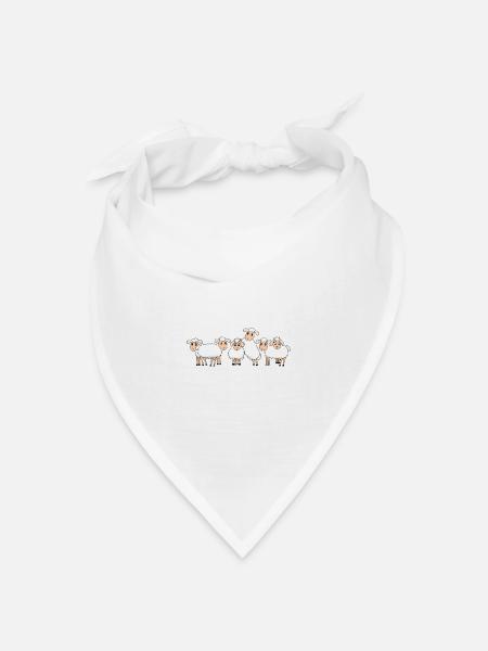 Schäfchen - Bandana Dreieckstuch - Weiß