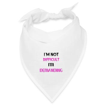 Ich bin nicht schwer Ich bin anspruchsvoll PNK BLK - Bandana Dreieckstuch - Weiß - Vorne
