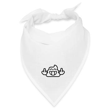 Emoji Poop Stinkfingers 1c - Bandana Dreieckstuch - Weiß - Vorne