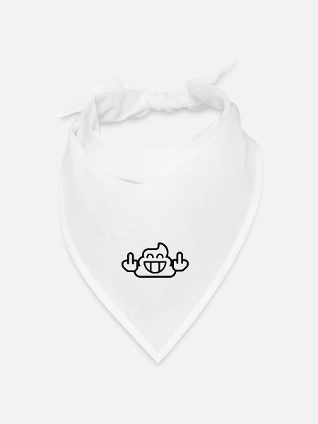 Emoji Poop Stinkfingers 1c - Bandana Dreieckstuch - Weiß