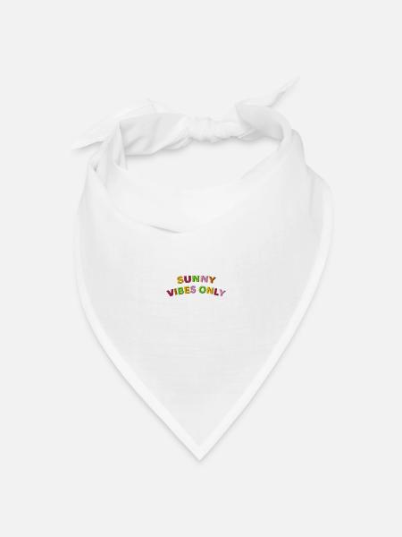 Schriftzug Sunny Vibes bestickt - Bandana Dreieckstuch - Weiß
