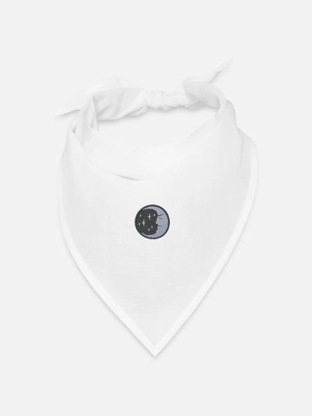 Mond bestickt - Bandana Dreieckstuch - Weiß