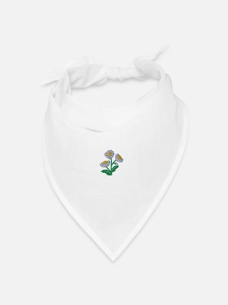Gänseblümchen - Bandana Dreieckstuch - Weiß