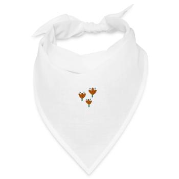 Tulpen bestickt - Bandana Dreieckstuch - Weiß - Vorne
