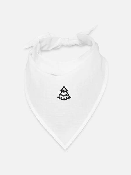 Weihnachtsbaum bestickt - Bandana Dreieckstuch - Weiß