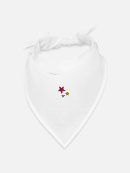 Sterne - Bandana Dreieckstuch - Weiß