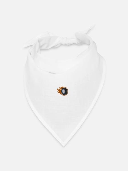 brennender Reifen - Bandana Dreieckstuch - Weiß