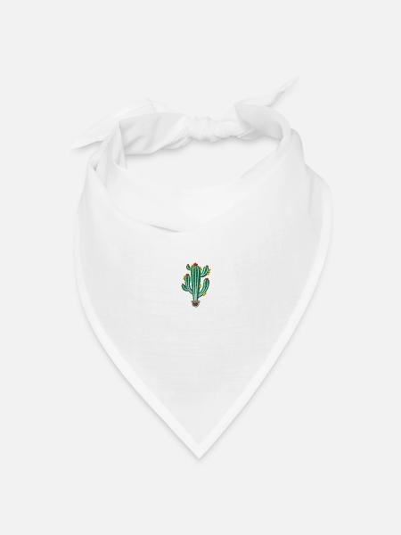 Kaktus 1 - Bandana Dreieckstuch - Weiß