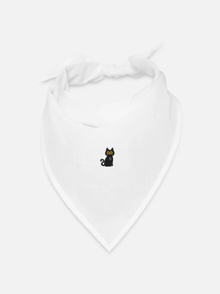 Katze - Bandana Dreieckstuch - Weiß