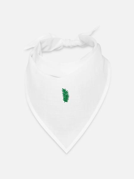 Palmenblatt bestickt - Bandana Dreieckstuch - Weiß