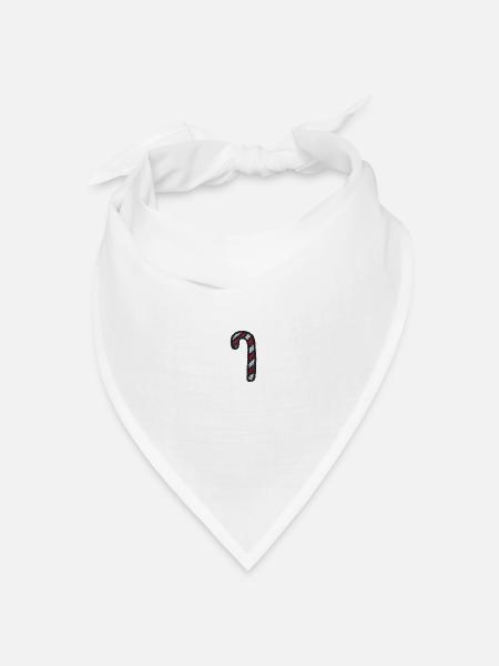 Weihnachtssüßigkeit bestickt - Bandana Dreieckstuch - Weiß