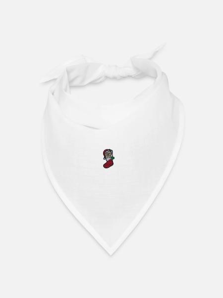 Christmasbear Weihnachtsteddy bestickt - Bandana Dreieckstuch - Weiß
