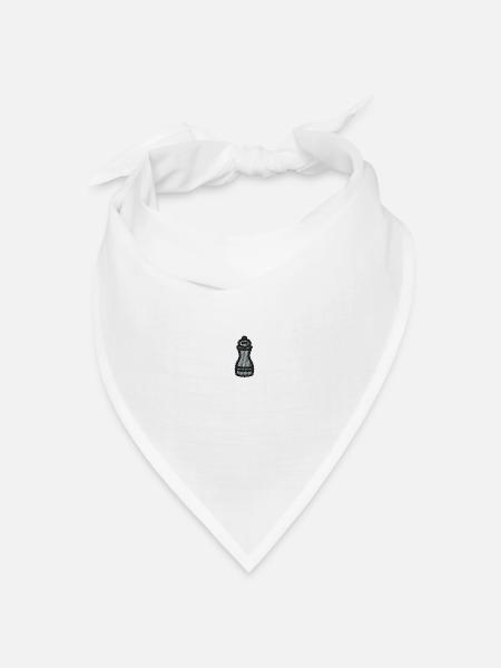 Pfeffermühle bestickt - Bandana Dreieckstuch - Weiß