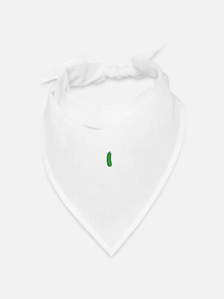Gewürzgurke bestickt - Bandana Dreieckstuch - Weiß