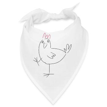 Huhn auf einem Bein - Bandana - Weiß - Vorne