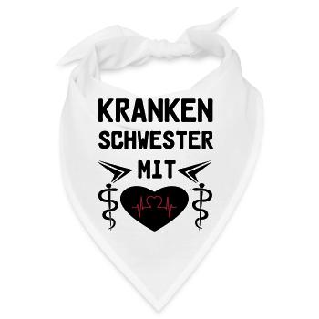 Krankenschwester mit Herz Medizin Geschenk - Bandana - Weiß - Vorne
