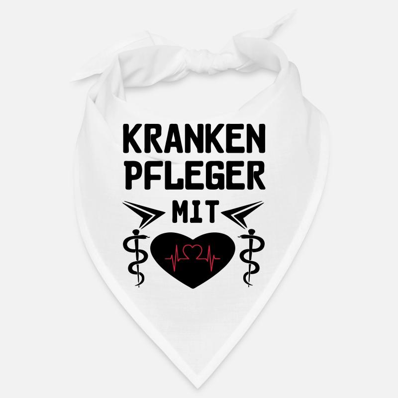 Krankenpfleger mit Herz Geschenk - Bandana - Weiß
