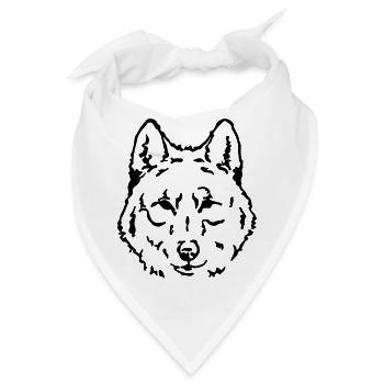 wolf face - Bandana - Weiß - Vorne