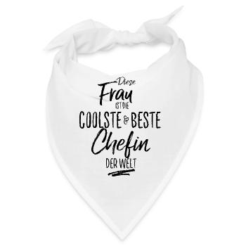 chefin-schwarz - Bandana - Weiß - Vorne