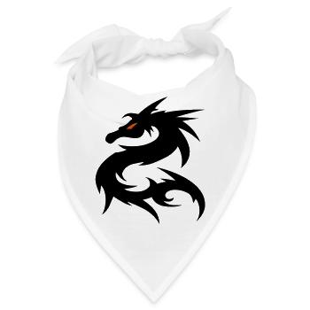 Drache Fantasy Tattoo - Bandana - Weiß - Vorne
