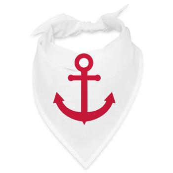 Roter Anker Silhouette - Bandana - Weiß - Vorne