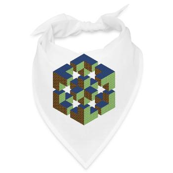unmögliche Figur Escher Würfel Geometrie Phantasie - Bandana - Weiß - Vorne