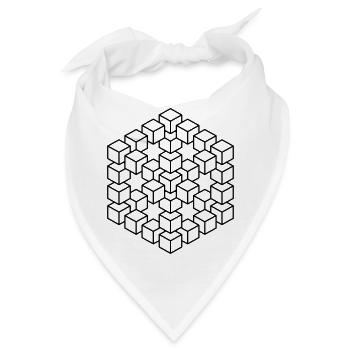 unmögliche Figur Escher Würfel Geometrie Phantasie - Bandana - Weiß - Vorne