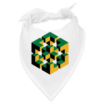 unmögliche Figur Escher Würfel Geometrie Phantasie - Bandana - Weiß - Vorne